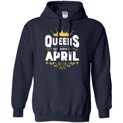 Queens Are Born In April-T-Shirt & Hoodie-Pullover Hoodie-Navy