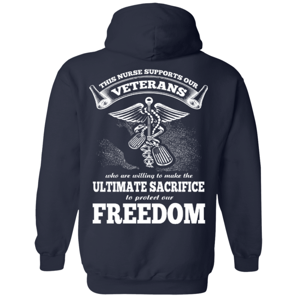 THIS NURSE SUPPORTS OUR VETERANS-T-Shirt & Hoodie-Pullover Hoodie-Navy