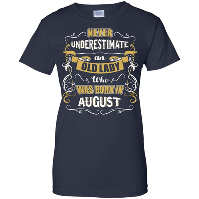 An Old Lady Who Was Born In August-T-Shirt & Hoodie-Women's T-Shirt-Navy