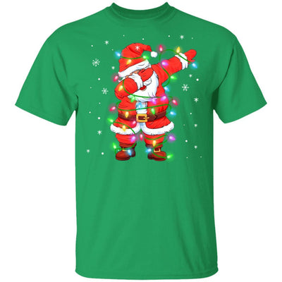 Dabbing Santa Shirt For Boys Girls Christmas Tree Lights-T-Shirt & Sweatshirt-Classic T-Shirt-Irish Green