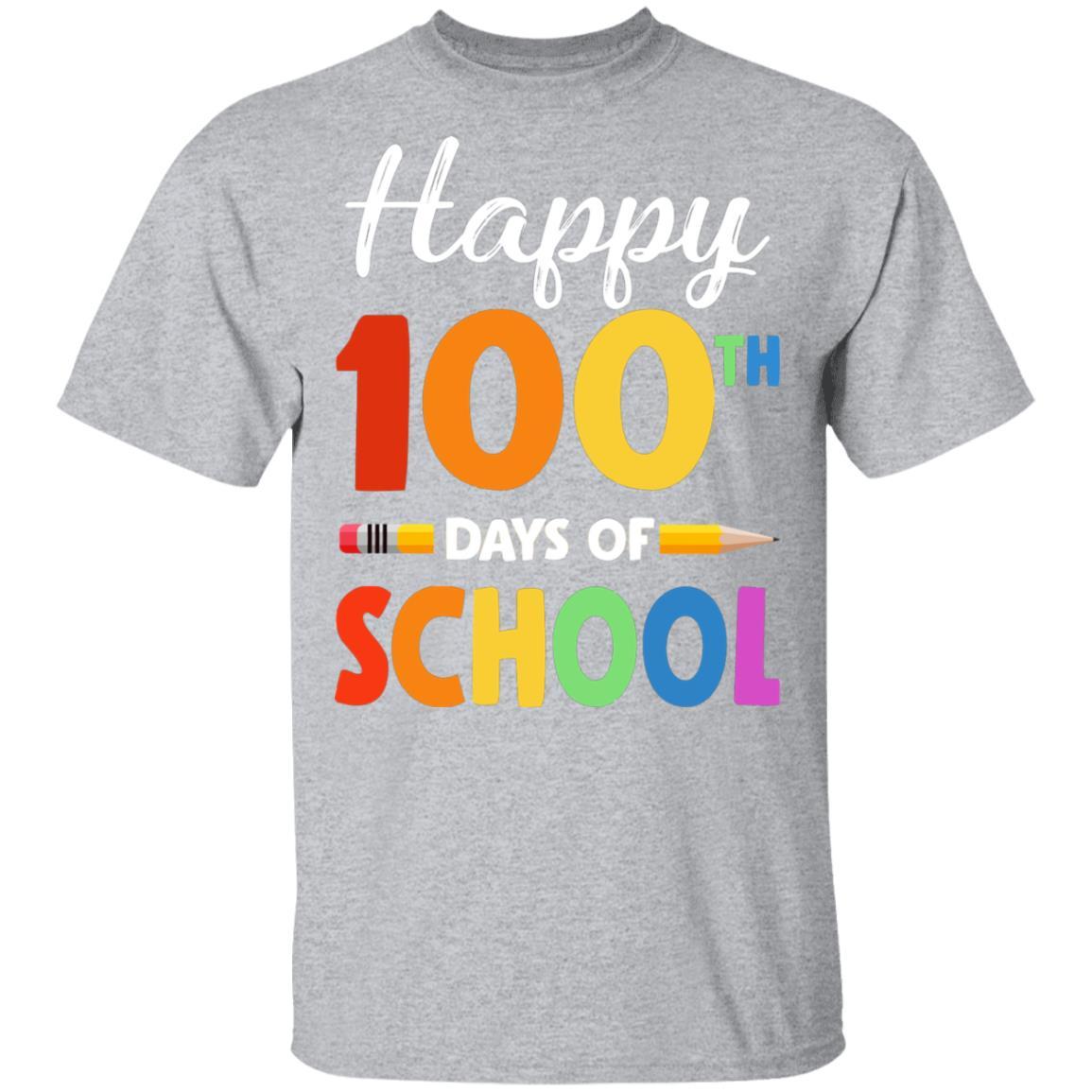 Happy 100th Day of School Teacher or Student Gift Youth-T-Shirt & Hoodie-Classic T-Shirt-Sport Grey