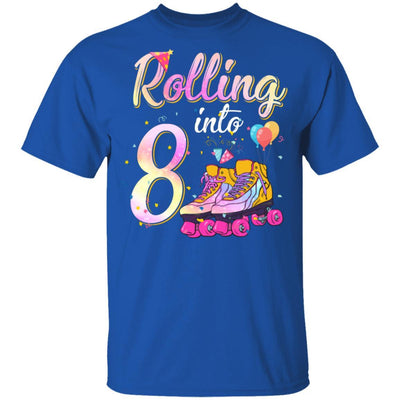 8 Years Old Birthday Girls Roller Skates 80's 8th Birthday Youth-Youth Shirt-Youth T-Shirt-Royal