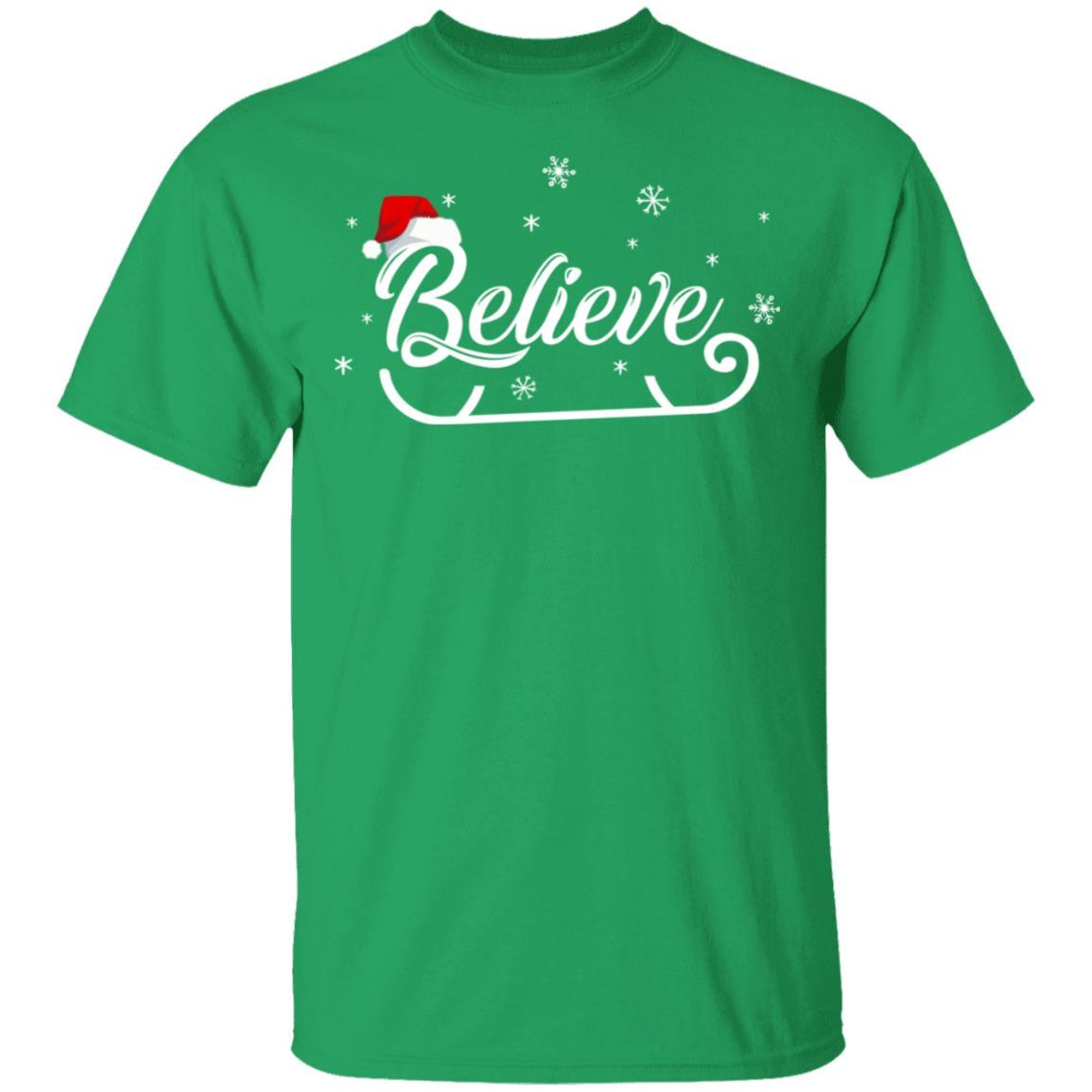 Christmas Santa Believe Xmas Christmas Holiday Funny Gift-T-Shirt & Sweatshirt-Classic T-Shirt-Irish Green