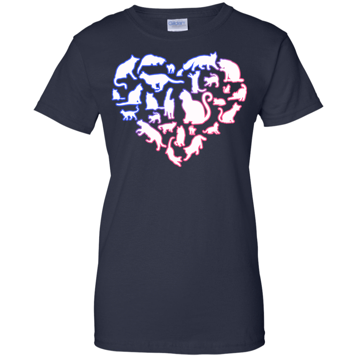 I Love My Cat Love Cats-T-Shirt & Hoodie-Women's T-Shirt-Navy