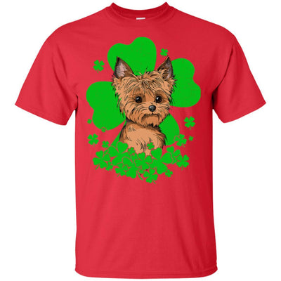 Yorkie St. Patrick's Day Clovers-T-Shirt & Hoodie-Classic T-Shirt-Red