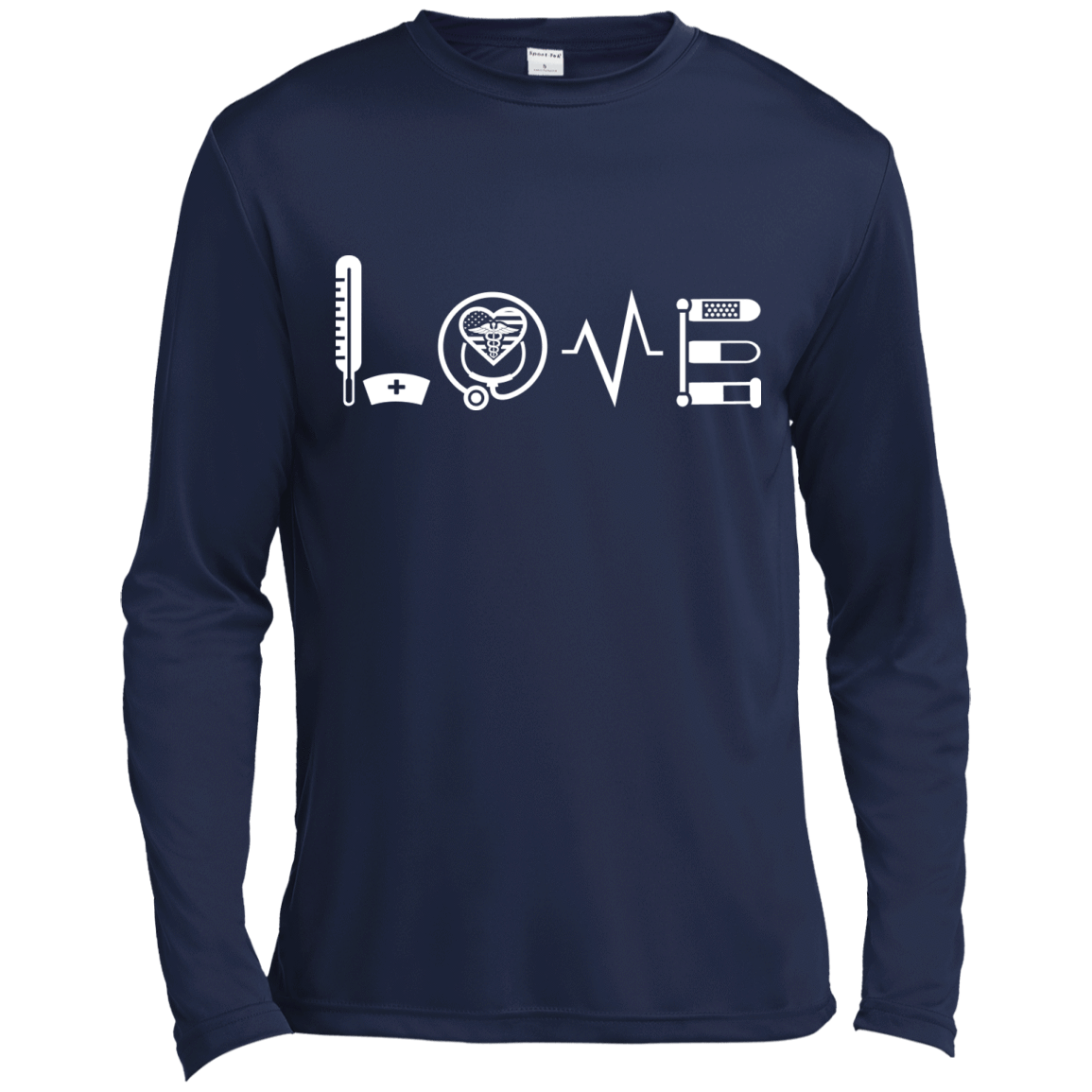 MY LOVE NURSING NURSE-T-Shirt & Hoodie-Long Sleeve T-Shirt-Navy