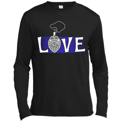 Love Police Thin Blue Line-T-Shirt & Hoodie-Long Sleeve T-Shirt-Black