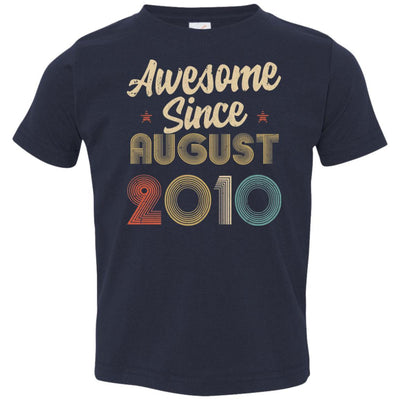 Awesome Since August 2010 Vintage 11th Birthday Gifts Youth-Youth Shirt-Toddler T-Shirt-Navy