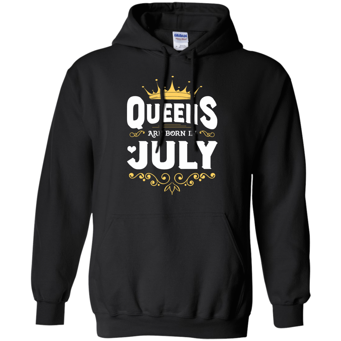 Queens Are Born In July-T-Shirt & Hoodie-Pullover Hoodie-Black