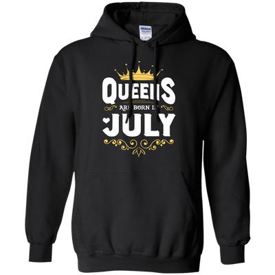 Queens Are Born In July-T-Shirt & Hoodie-Pullover Hoodie-Black