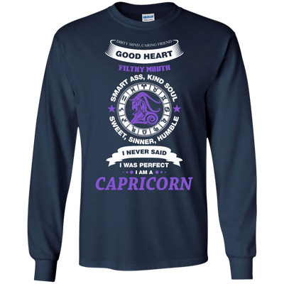 I Never Said I Was Perfect I Am A CAPRICORN-T-Shirt & Hoodie-Long Sleeve T-Shirt-Navy