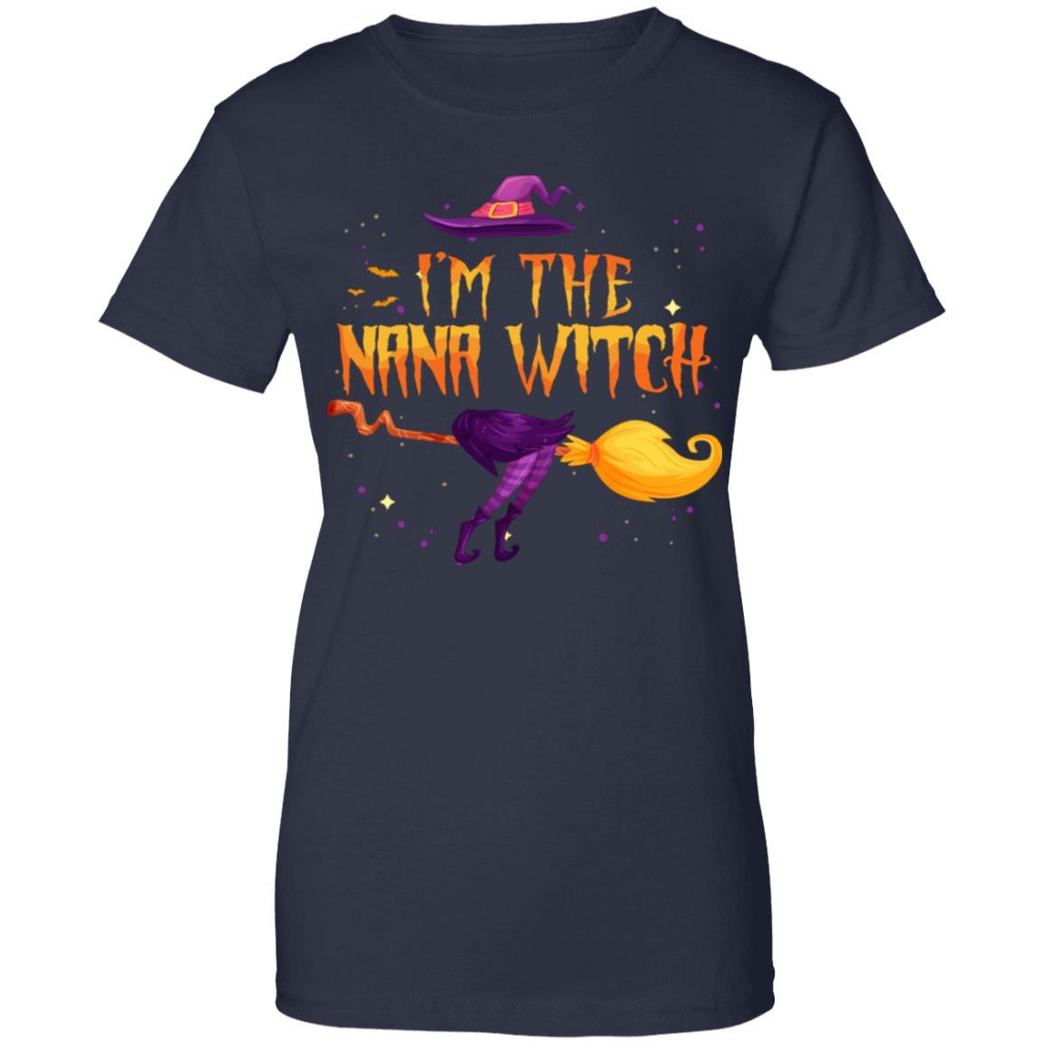 I Am The Nana Witch Halloween Costume Gift-T-Shirt & Hoodie-Women's T-Shirt-Navy