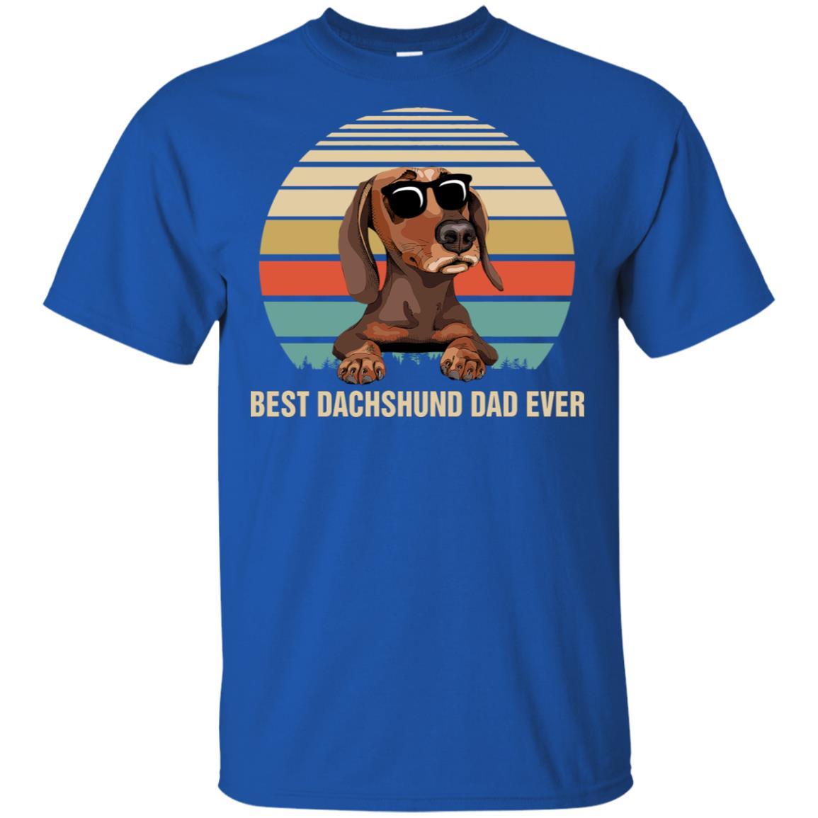 Vintage Dachshund Dad Gifts Best Dachshund Dad Ever-T-Shirt & Hoodie-Classic T-Shirt-Royal