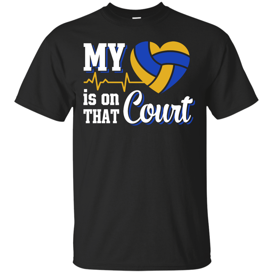 My Heart Is On That Court Volleyball T Shirt-T-Shirt & Hoodie-Classic T-Shirt-Black