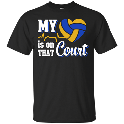 My Heart Is On That Court Volleyball T Shirt-T-Shirt & Hoodie-Classic T-Shirt-Black