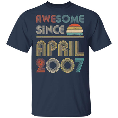 Awesome Since April 2007 Vintage 14th Birthday Gifts-T-Shirt & Hoodie-Classic T-Shirt-Navy