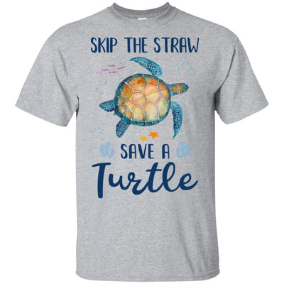 Skip A Straw Save A Turtle Save Turtles-T-Shirt & Hoodie-Classic T-Shirt-Sport Grey