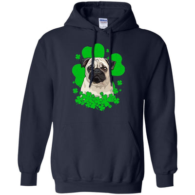 Pug St. Patrick's Day Clovers-T-Shirt & Hoodie-Pullover Hoodie-Navy