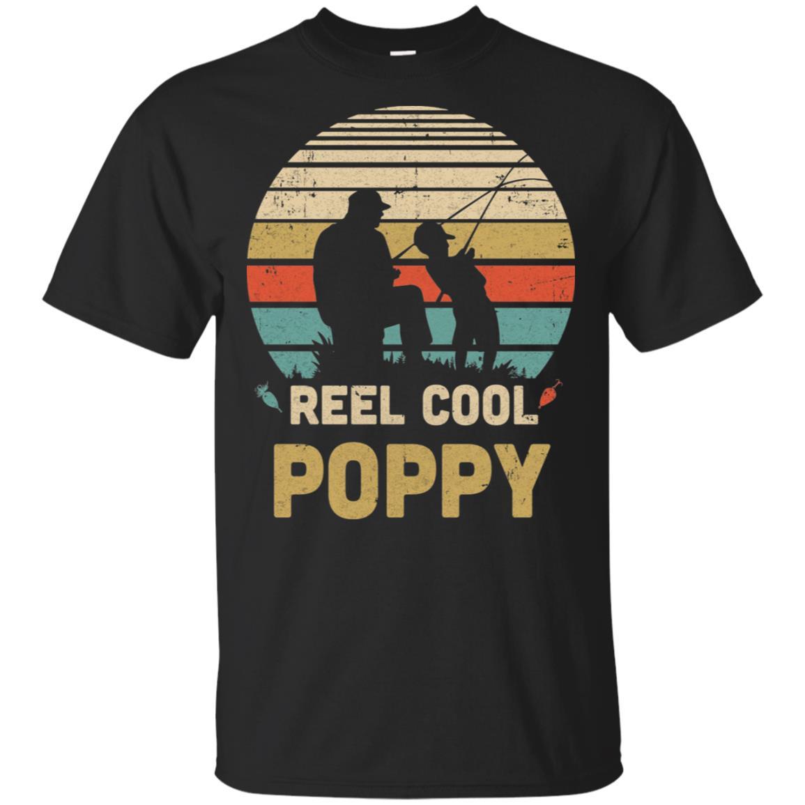 Vintage Father's Day Gift Reel Cool Poppy Fishing-T-Shirt & Hoodie-Classic T-Shirt-Black