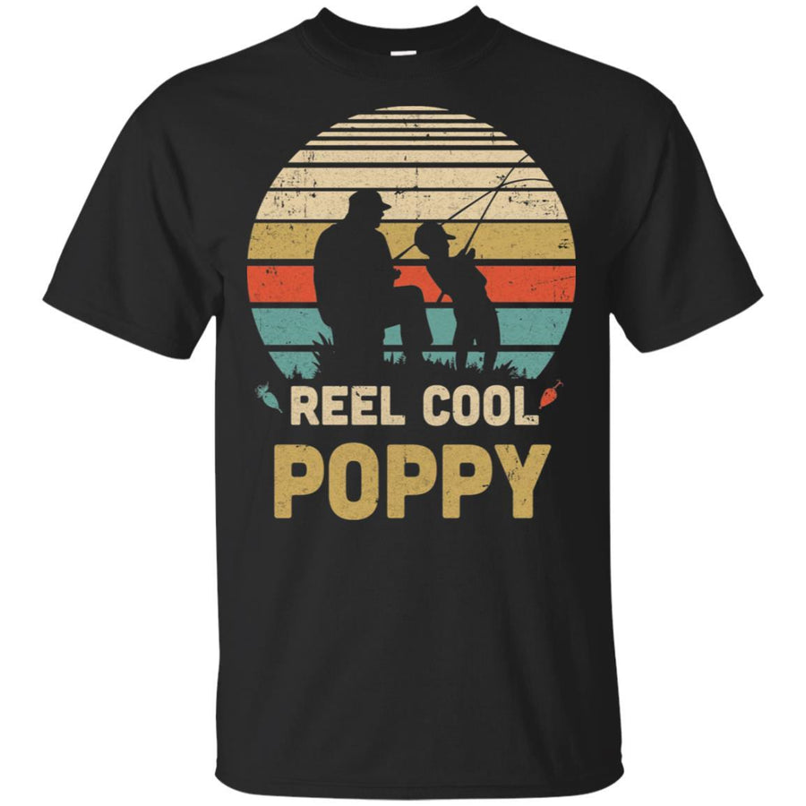 Vintage Father's Day Gift Reel Cool Poppy Fishing-T-Shirt & Hoodie-Classic T-Shirt-Black