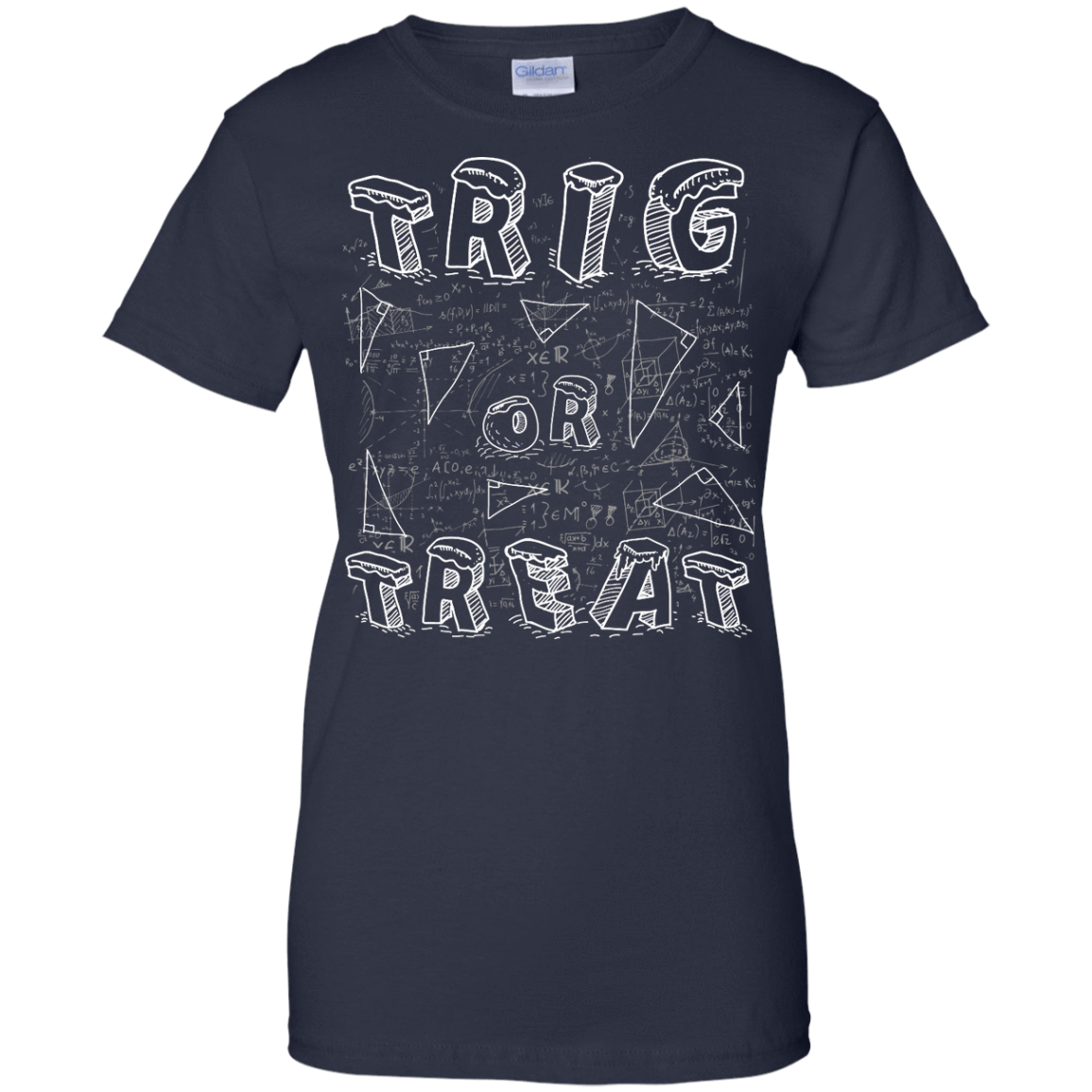 Trig Or Treat Math-T-Shirt & Hoodie-Women's T-Shirt-Navy