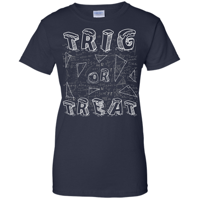 Trig Or Treat Math-T-Shirt & Hoodie-Women's T-Shirt-Navy