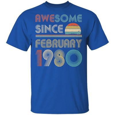 Awesome Since February 1980 Vintage 41th Birthday Gifts-T-Shirt & Hoodie-Classic T-Shirt-Royal