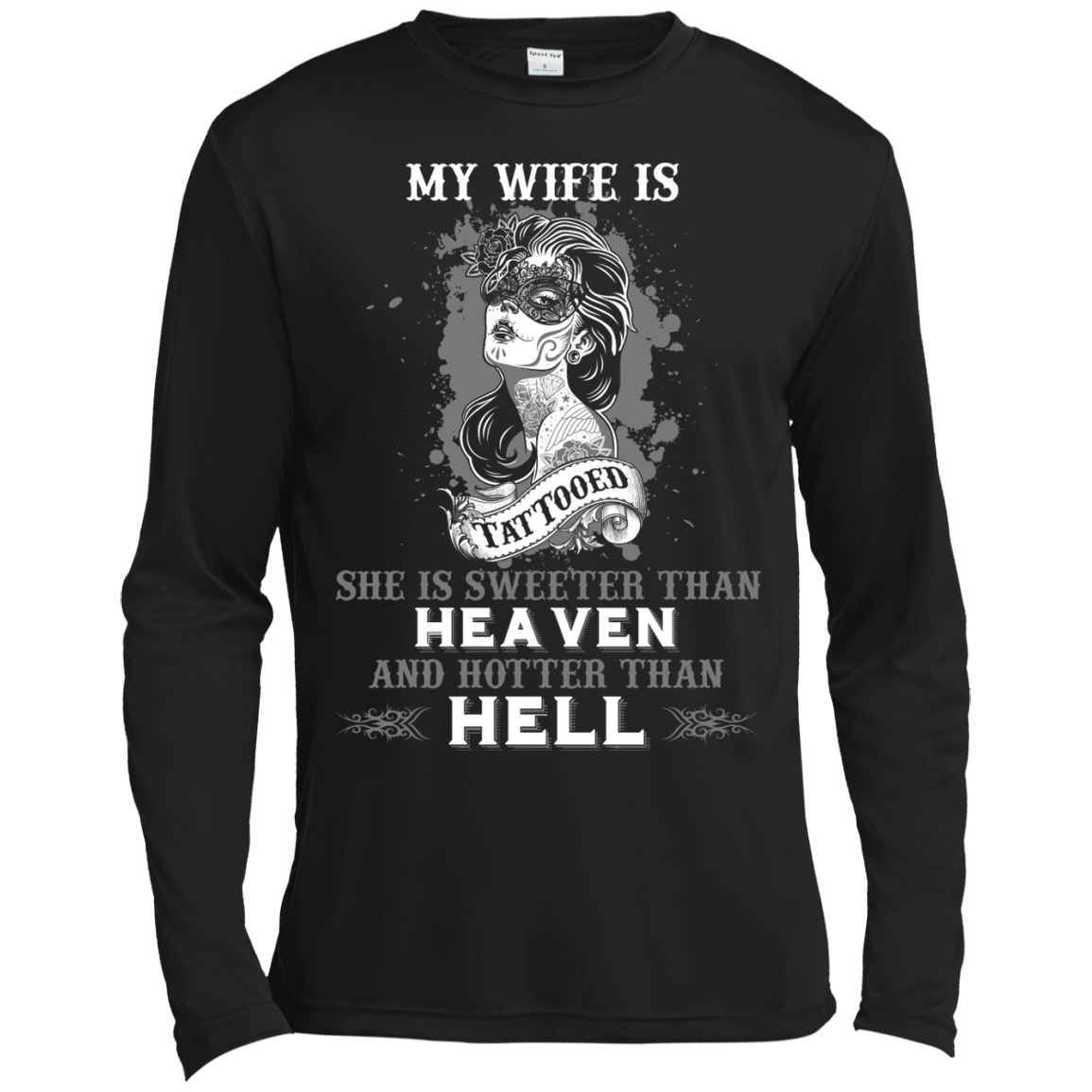 My Wife Is Tattooted-T-Shirt & Hoodie-Long Sleeve T-Shirt-Black