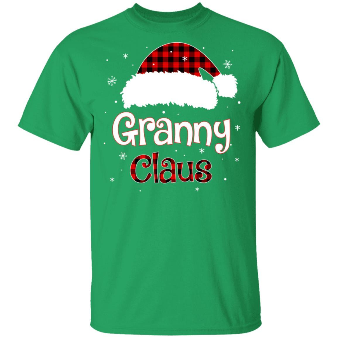 Santa Granny Claus Red Plaid Family Pajamas Christmas Gift-T-Shirt & Sweatshirt-Classic T-Shirt-Irish Green
