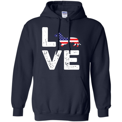 American Flag Dog Wiener Love-T-Shirt & Hoodie-Pullover Hoodie-Navy