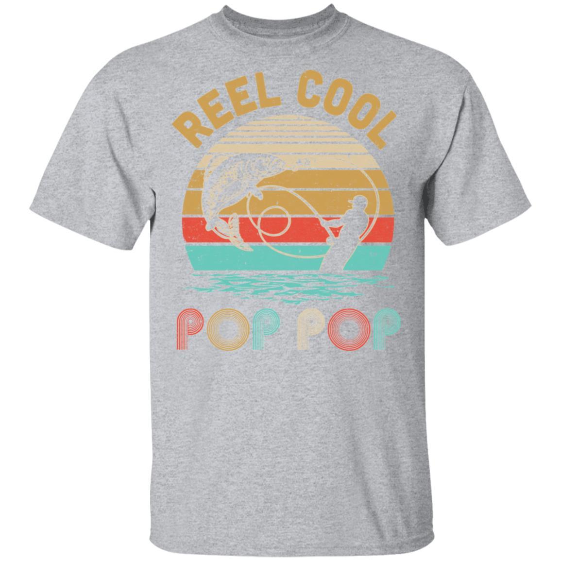 Vintage Reel Cool Pop Pop Fish Fishing Father's Day Gift-T-Shirt & Hoodie-Classic T-Shirt-Sport Grey
