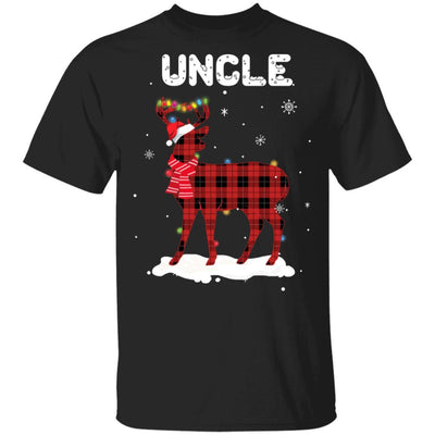 Uncle Deer Red Plaid Christmas Family Matching Pajamas-T-Shirt & Sweatshirt-Classic T-Shirt-Black