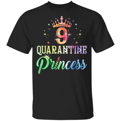 9 Quarantine Princess Happy Birthday Youth-Youth Shirt-Youth T-Shirt-Black