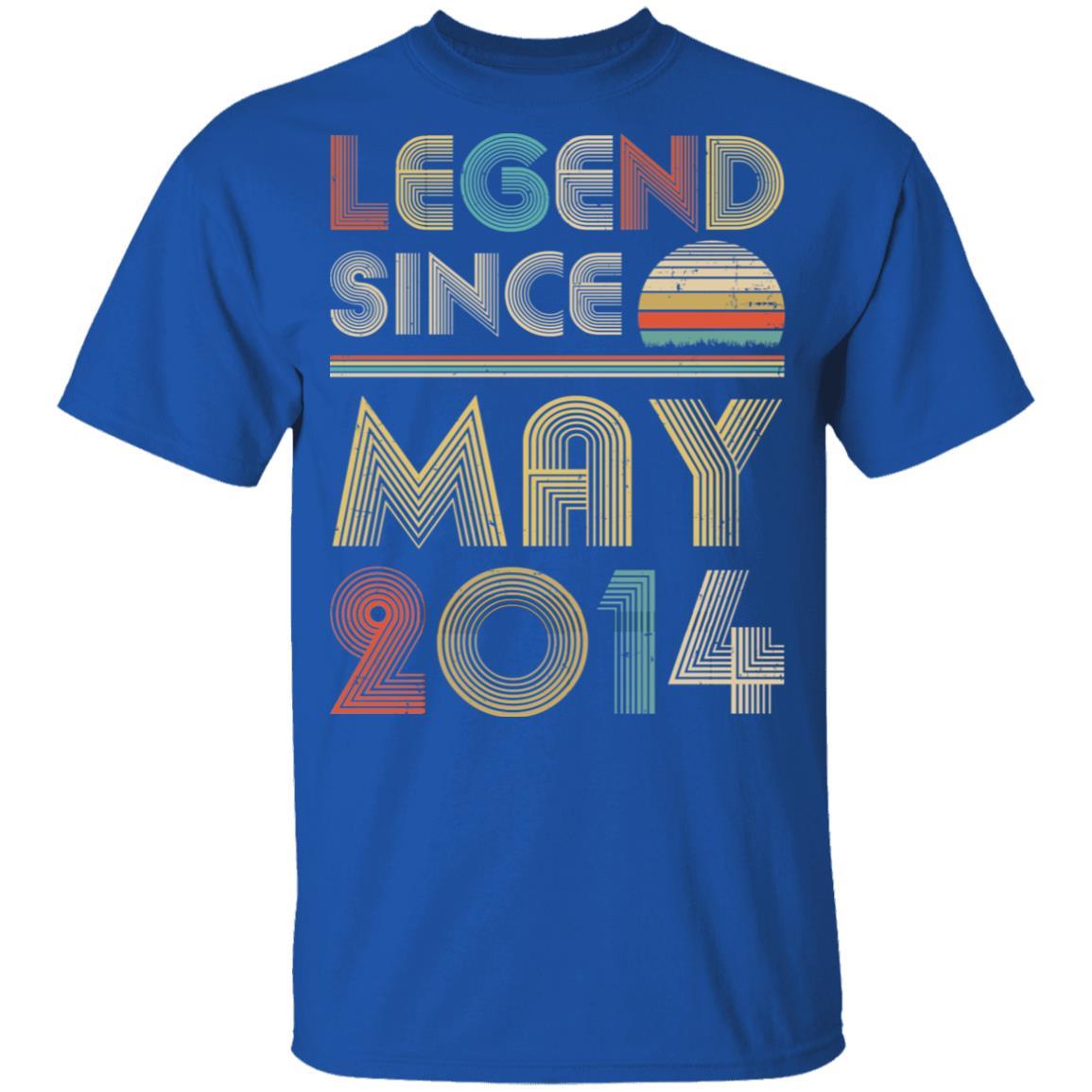 Legend Since May 2014 Vintage 7th Birthday Gifts Youth-Youth Shirt-Youth T-Shirt-Royal