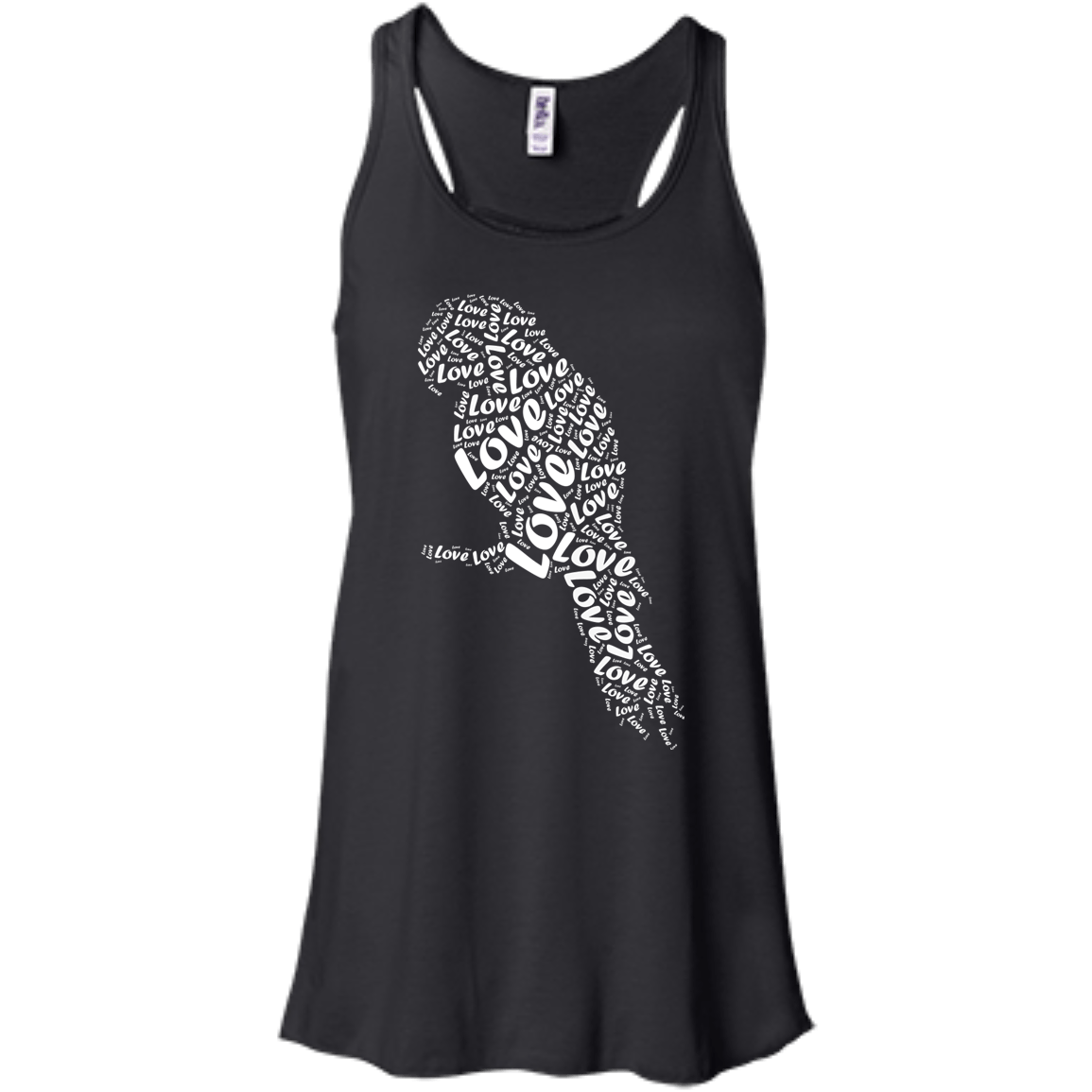 I Love Parrots-T-Shirt & Hoodie-Women's Flowy Racerback Tank-Black