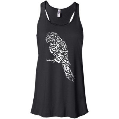 I Love Parrots-T-Shirt & Hoodie-Women's Flowy Racerback Tank-Black