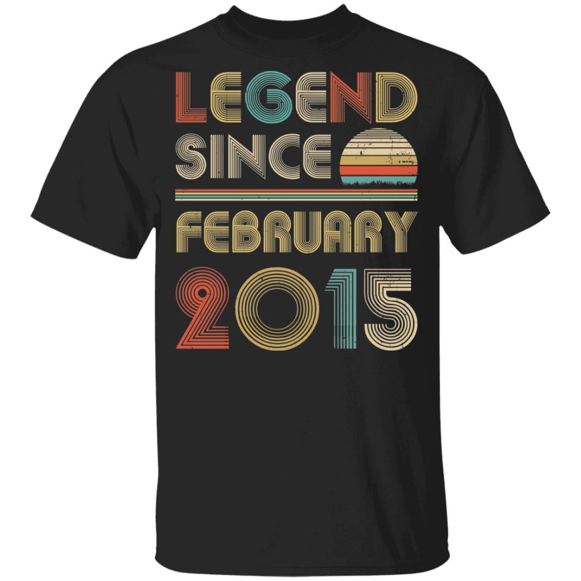 Legend Since February 2015 Vintage 6th Birthday Gifts Youth-Youth Shirt-Youth T-Shirt-Black