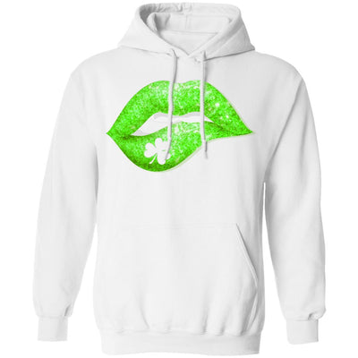 Kiss Me I'm Irish Lips St Patricks Day-T-Shirt & Hoodie-Pullover Hoodie-White