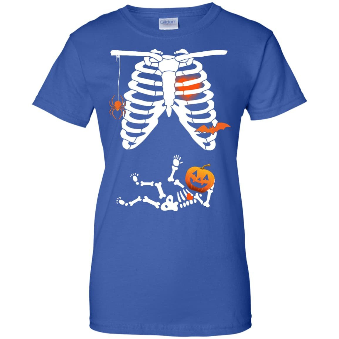 Halloween Baby Skeleton Maternity-T-Shirt & Hoodie-Women's T-Shirt-Royal
