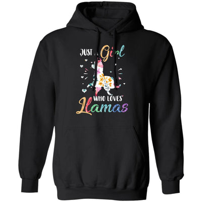 Just A Girl Who Loves Llamas Cute Llama Lover-T-Shirt & Hoodie-Pullover Hoodie-Black