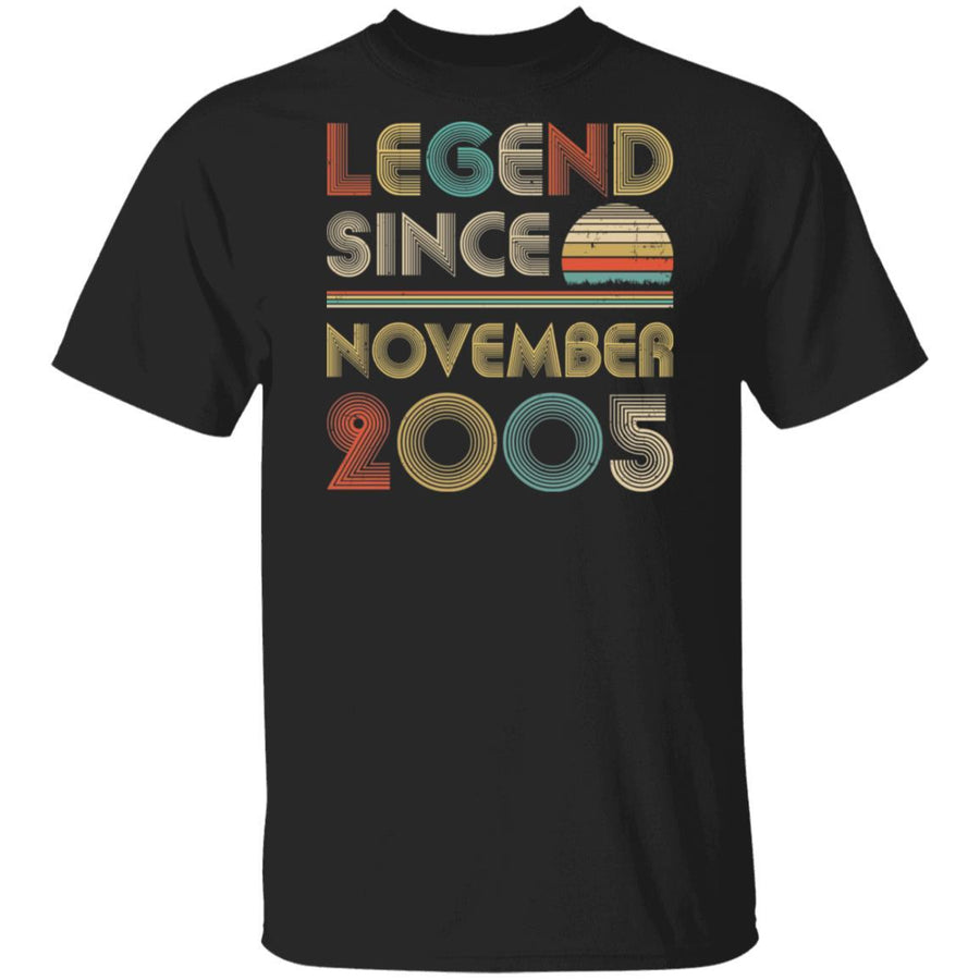 Legend Since November 2005 Vintage 16th Birthday Gifts-T-Shirt & Hoodie-Classic T-Shirt-Black