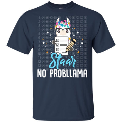 STAAR Test Day Llama For Students Teacher-T-Shirt & Hoodie-Classic T-Shirt-Navy