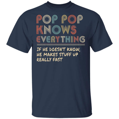 Pop Pop Know Everything Vintage Pop Pop Father's Day Gift-T-Shirt & Hoodie-Classic T-Shirt-Navy