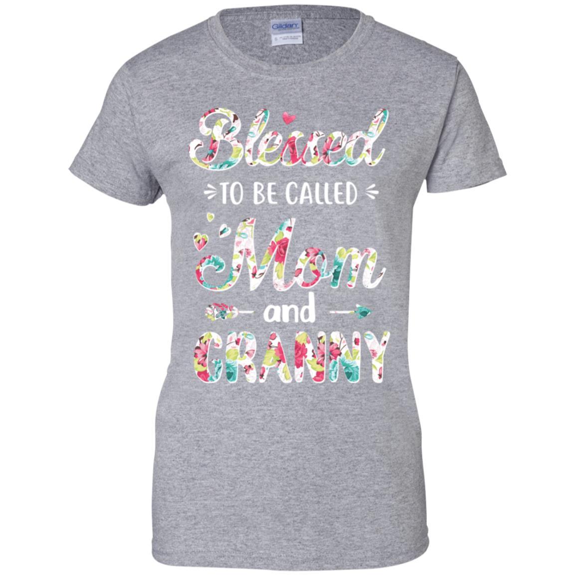 Mothers Day Gifts Blessed To Be Called Mom And Granny-T-Shirt & Hoodie-Women's T-Shirt-Sport Grey