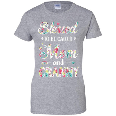 Mothers Day Gifts Blessed To Be Called Mom And Granny-T-Shirt & Hoodie-Women's T-Shirt-Sport Grey