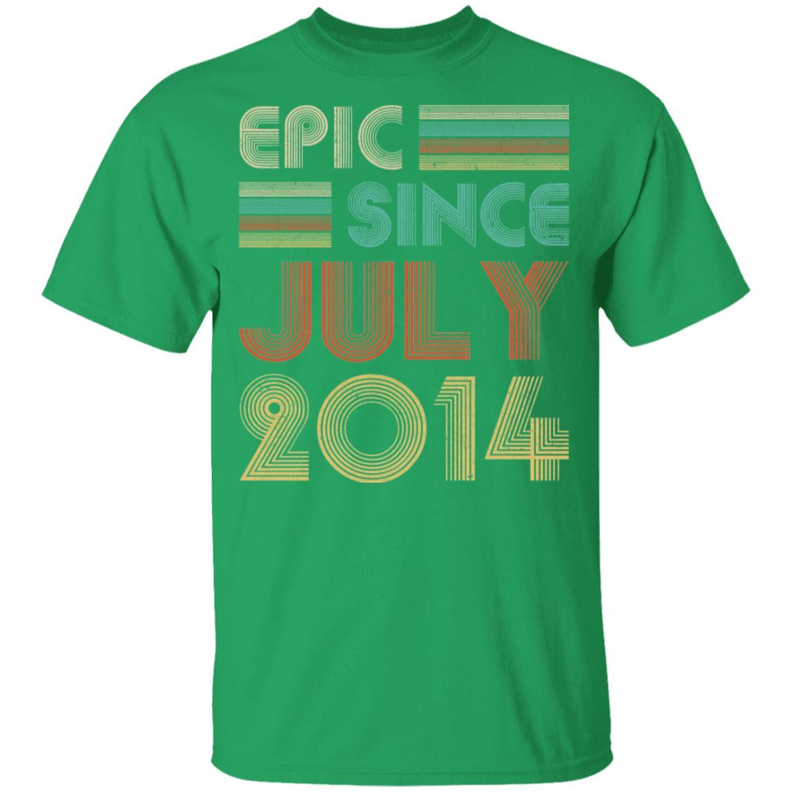 Epic Since July 2014 Vintage 7th Birthday Gifts Youth-Youth Shirt-Youth T-Shirt-Irish Green
