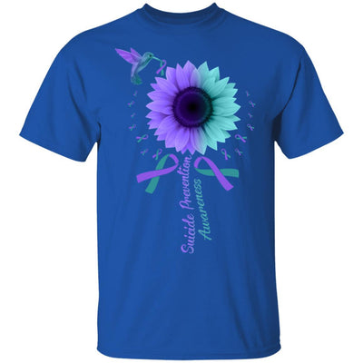 Hummingbird Sunflower Suicide Prevention Awareness-T-Shirt & Hoodie-Classic T-Shirt-Royal