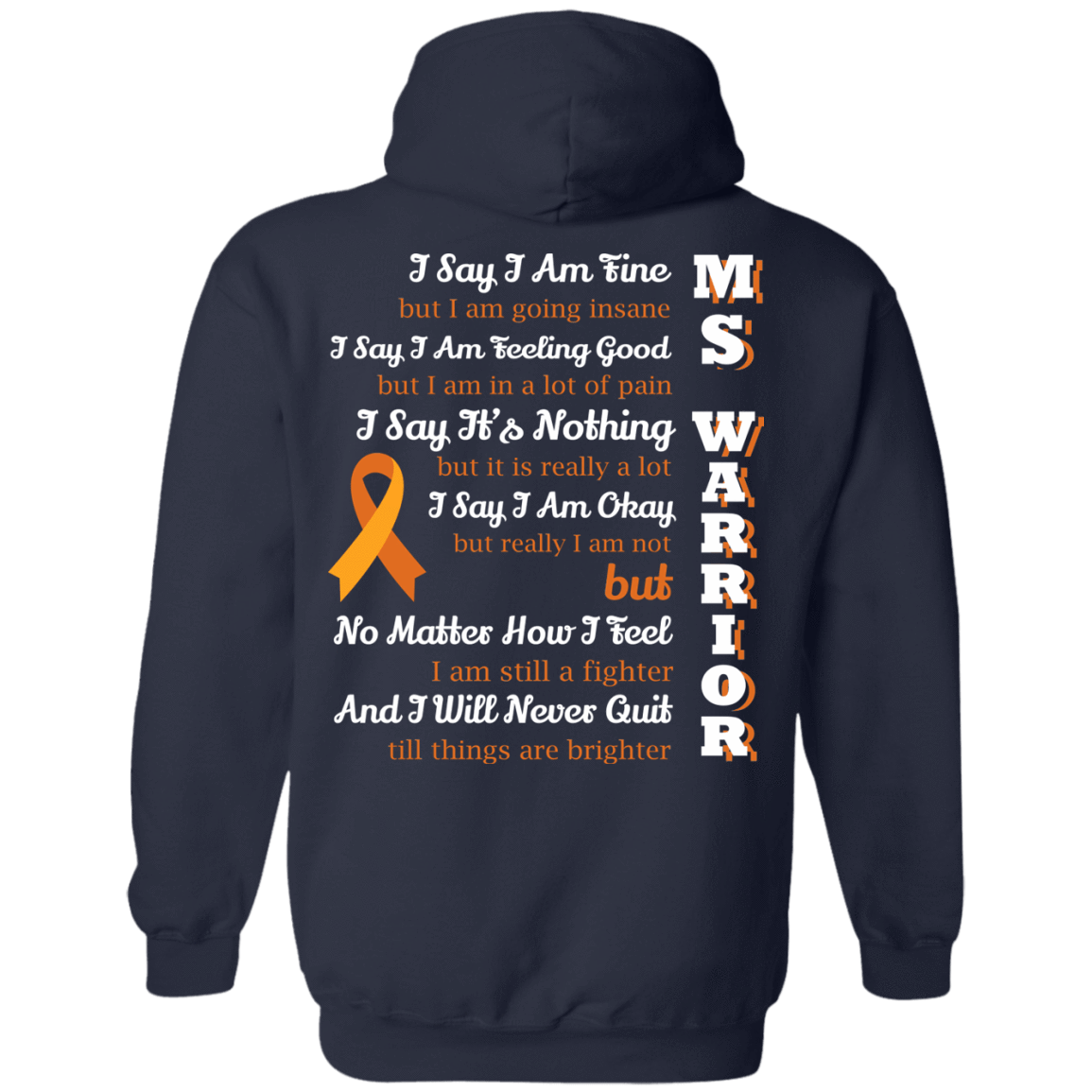 Multiple Sclerosis Warrior-T-Shirt & Hoodie-Pullover Hoodie-Navy