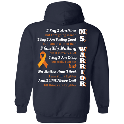 Multiple Sclerosis Warrior-T-Shirt & Hoodie-Pullover Hoodie-Navy