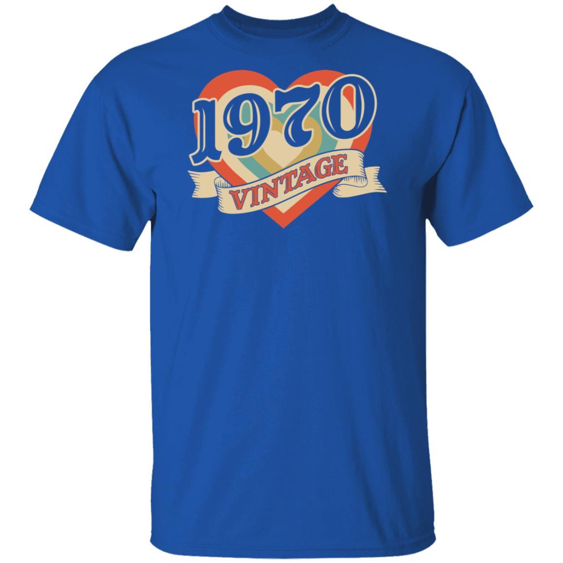 51th Birthday Gifts Classic Retro Heart Vintage 1970-T-Shirt & Tank Top-Classic T-Shirt-Royal